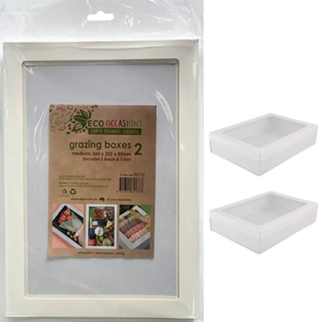 Alpen Eco Occasions Grazing Boxes Medium White 360x252x80mm 2Pk 362133