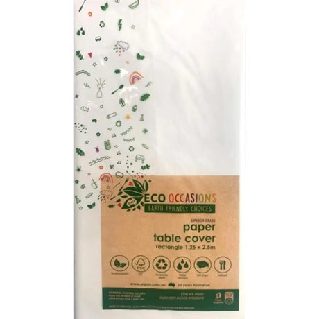 Alpen Eco Occasions Paper Table Cover Rectangle White 125x250cm 401302