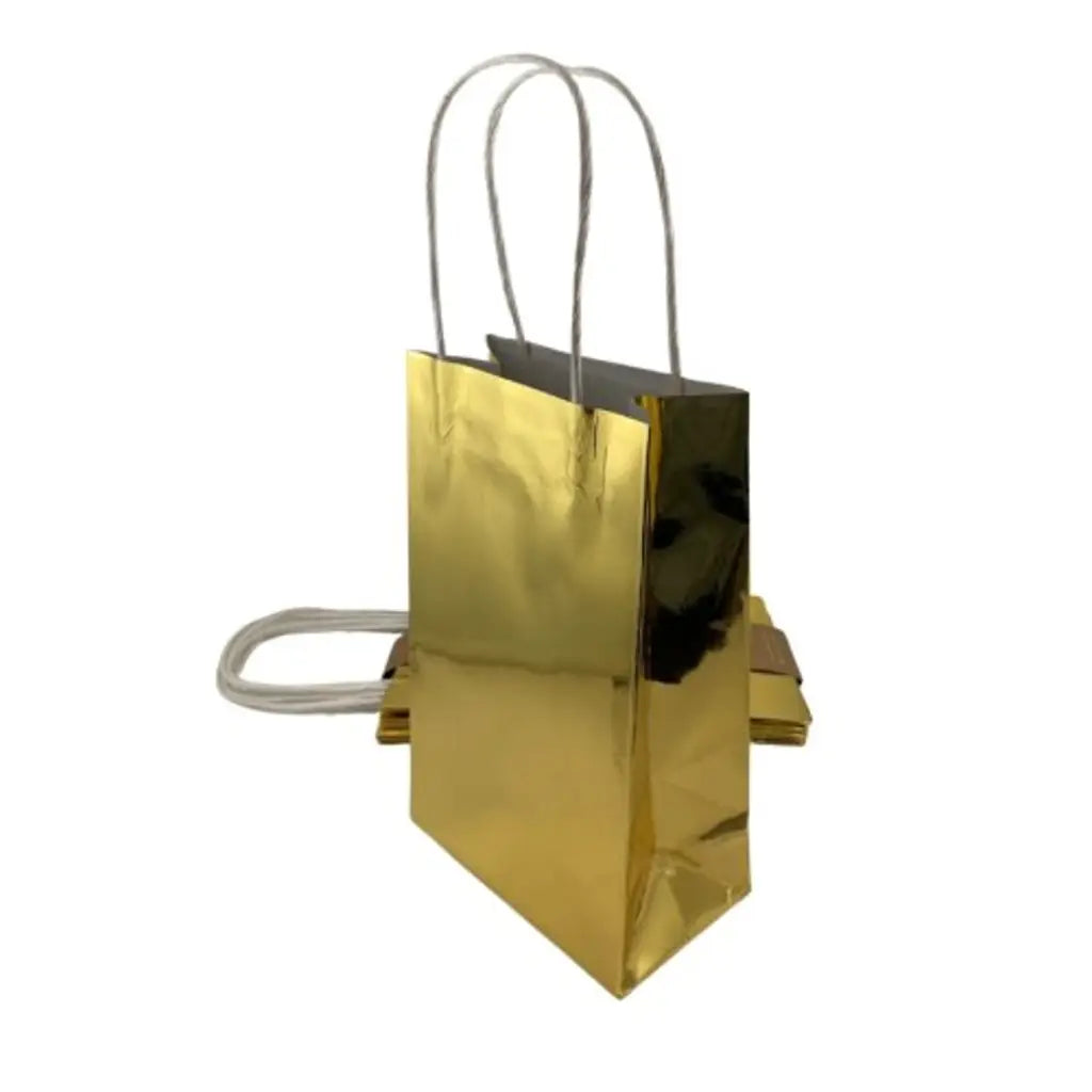 Alpen Eco Occasions Party Bags Metallic Gold 215x130x80mm 5Pk 465853