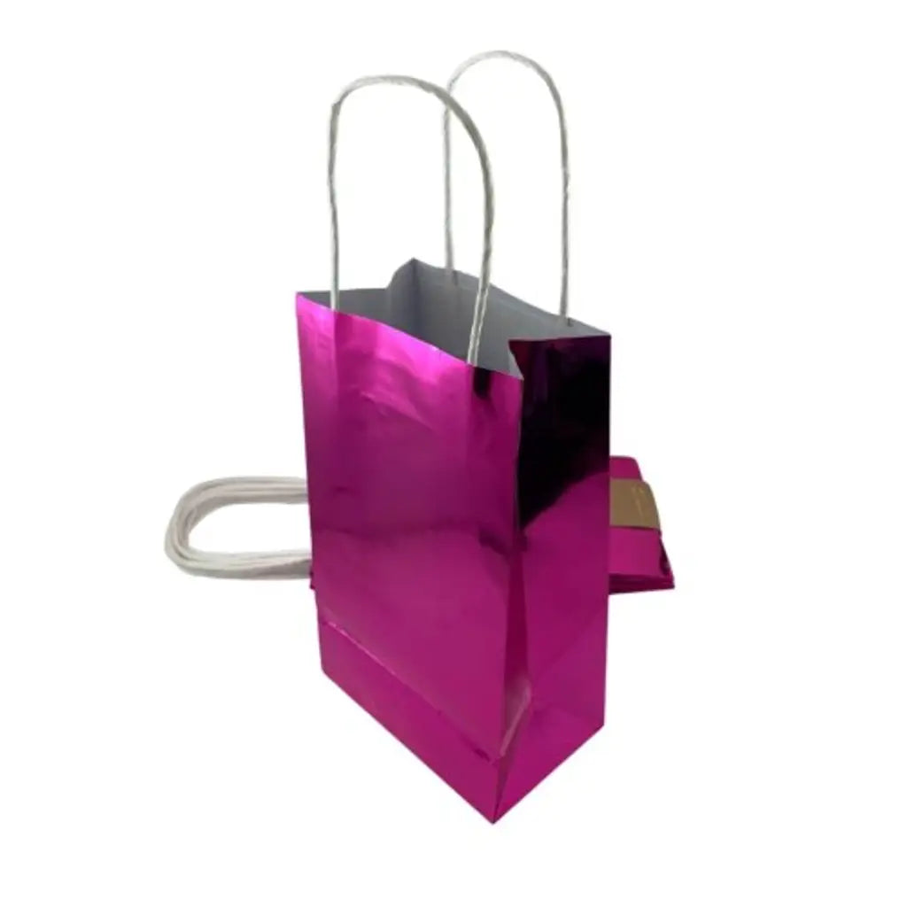Alpen Eco Occasions Party Bags Metallic Pink 215x130x80mm 5Pk 465851