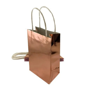 Alpen Eco Occasions Party Bags Metallic Rose Gold 215x130x80mm 5Pk 465854