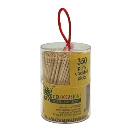 Alpen Eco Occasions Round Single Point Toothpicks 350Pk 460401