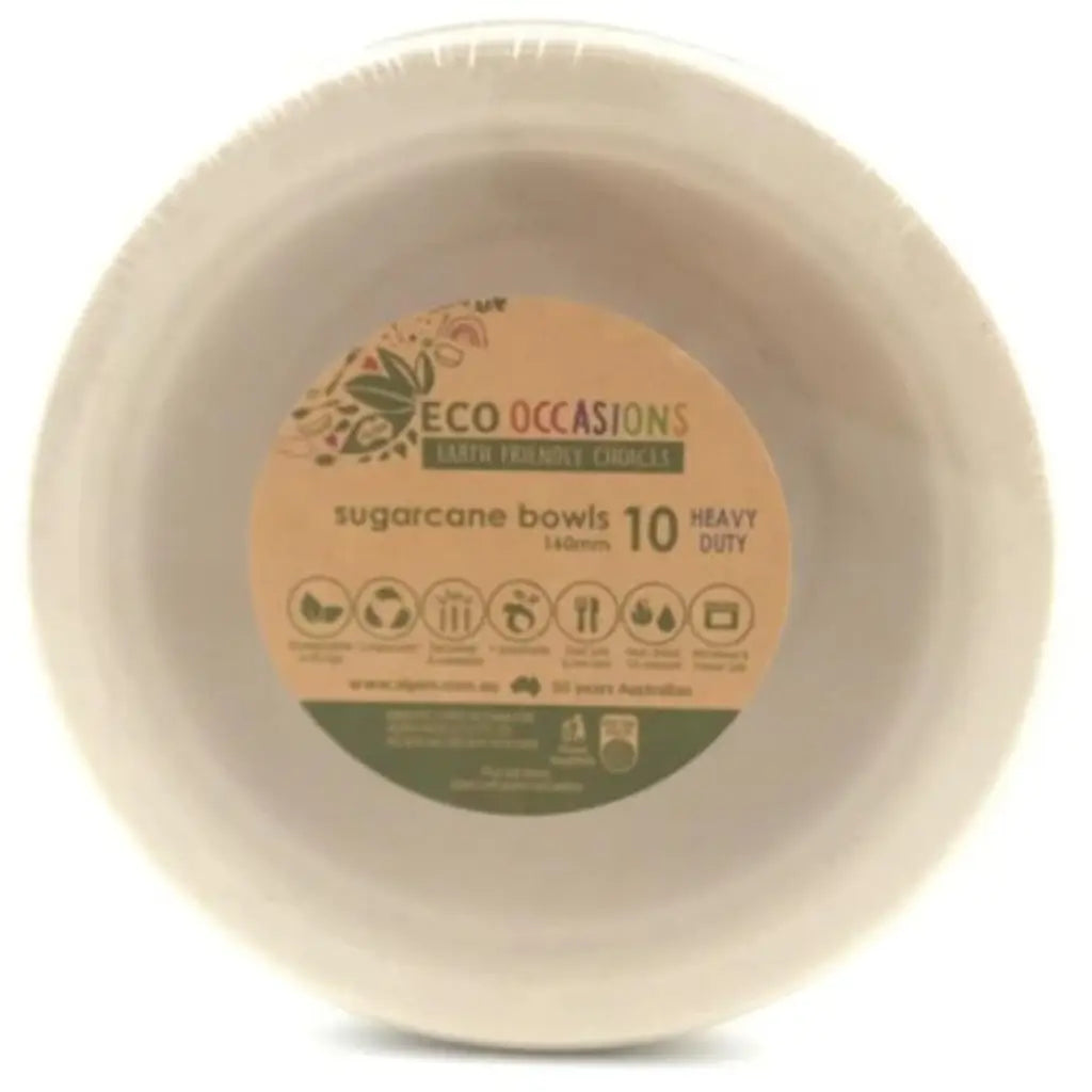 Alpen Eco Occasions Sugarcane Bowls Natural 160mm 10Pk 400303