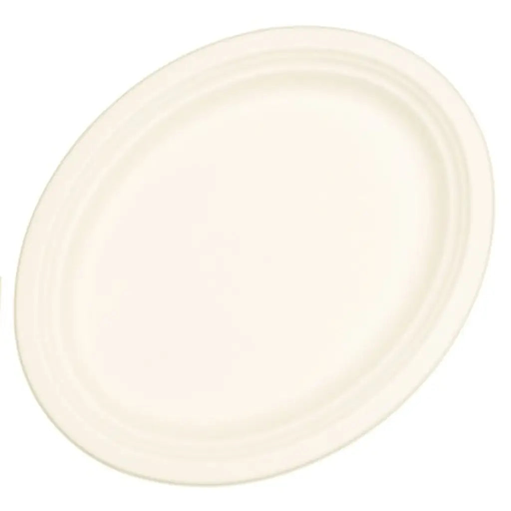 Alpen Eco Occasions Sugarcane Oval Plates White 325x260mm 10Pk 400653