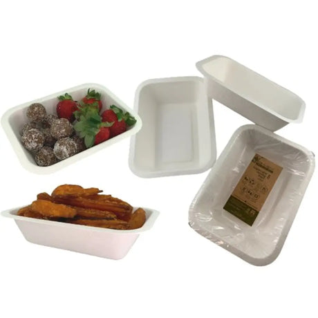Alpen Eco Occasions Sugarcane Tray White 450ml 5Pk 400901