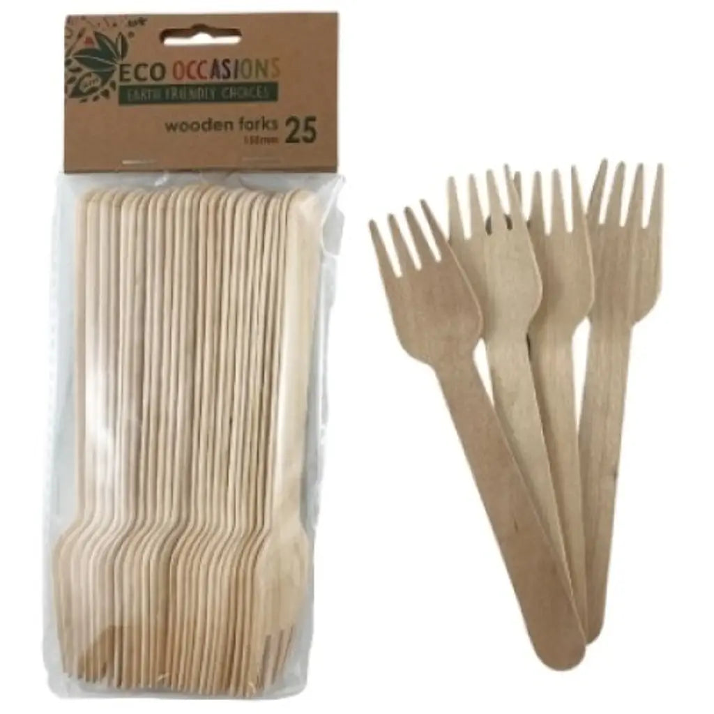 Alpen Eco Occasions Wooden Forks 155mm 25Pk 460587