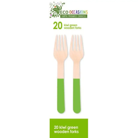 Alpen Eco Occasions Wooden Forks Kiwi 20Pk 401166