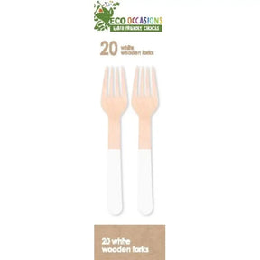 Alpen Eco Occasions Wooden Forks White 20Pk 401171
