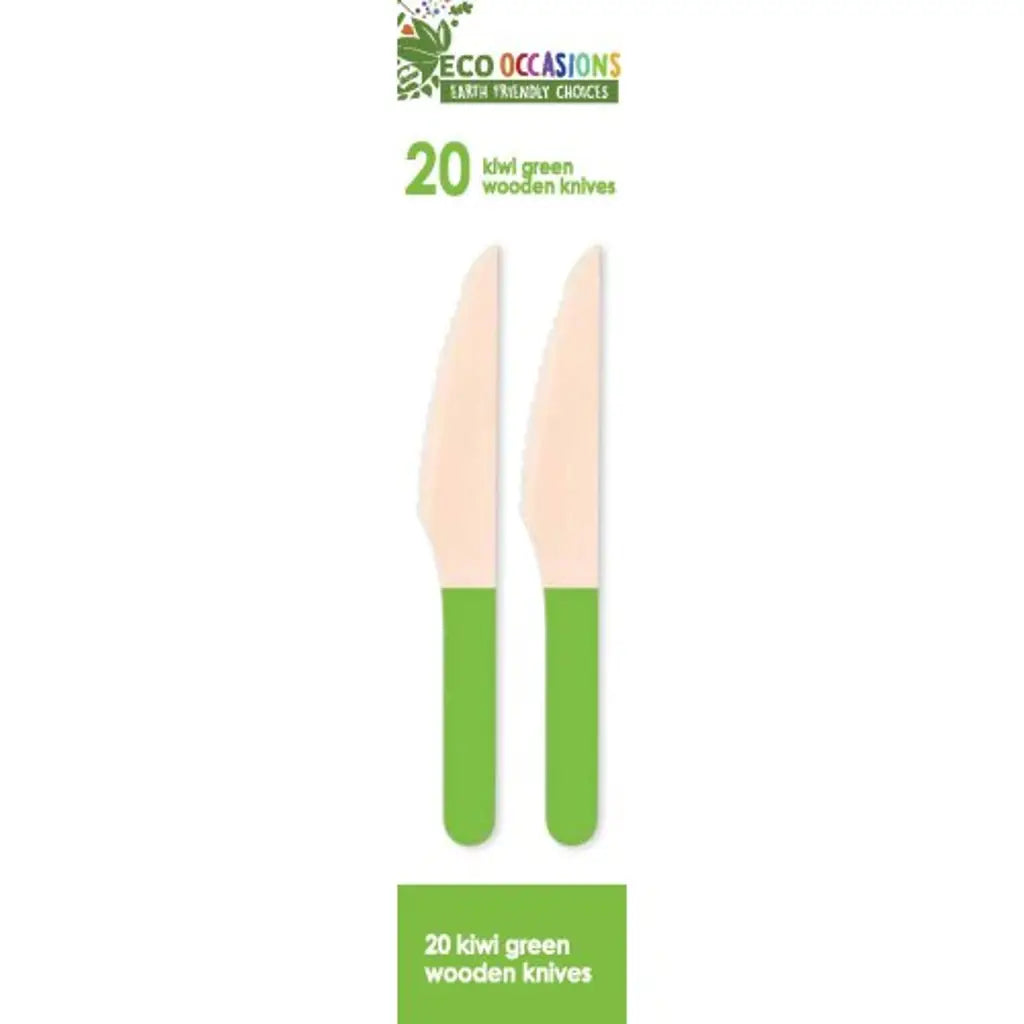 Alpen Eco Occasions Wooden Knives Kiwi 20Pk 401146