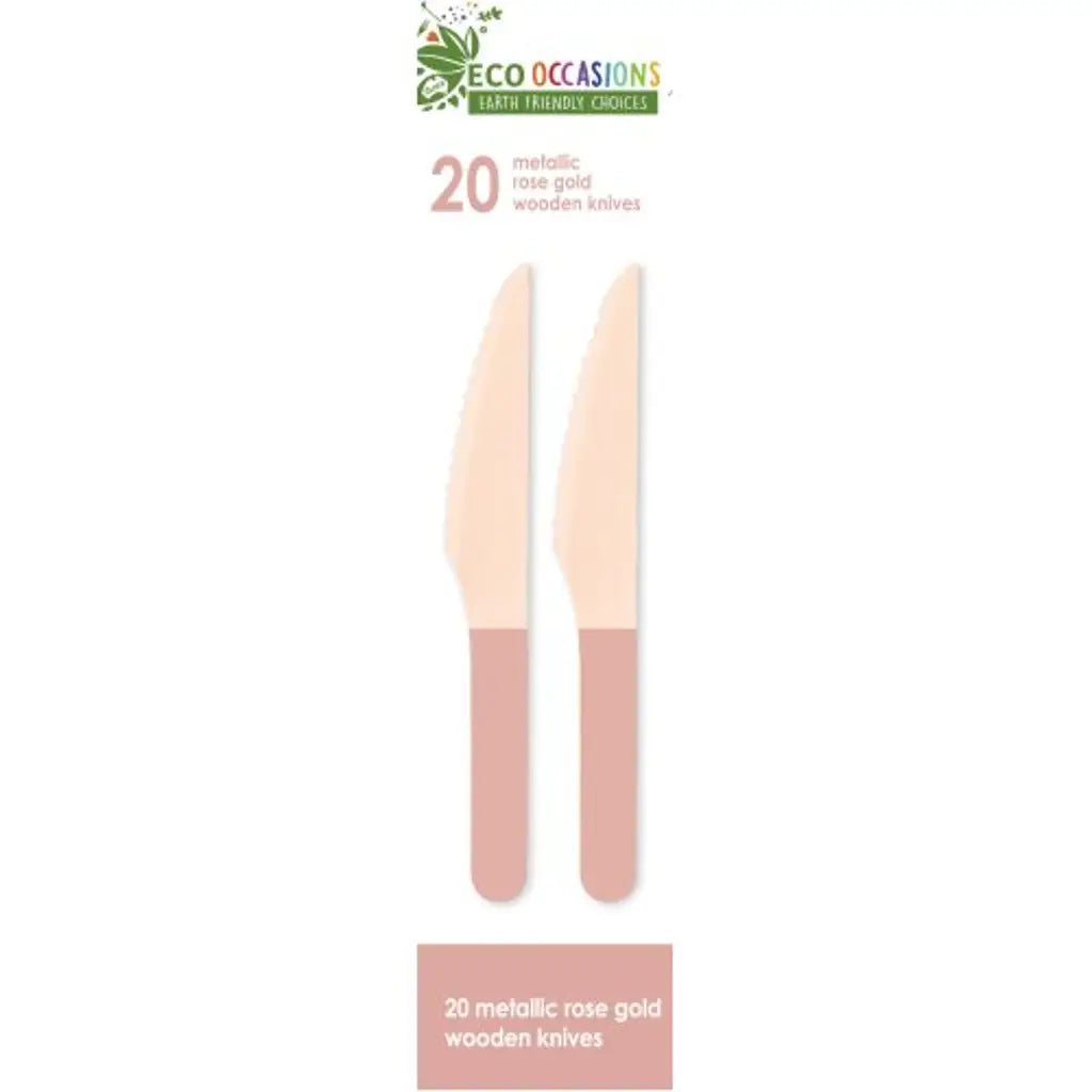 Alpen Eco Occasions Wooden Knives Metallic Rosegold 20Pk 401140