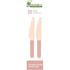 Alpen Eco Occasions Wooden Knives Metallic Rosegold 20Pk 401140
