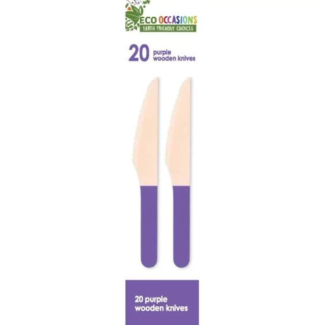 Alpen Eco Occasions Wooden Knives Purple 20Pk 401147
