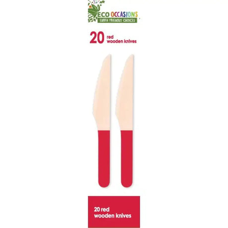 Alpen Eco Occasions Wooden Knives Red 20Pk 401149