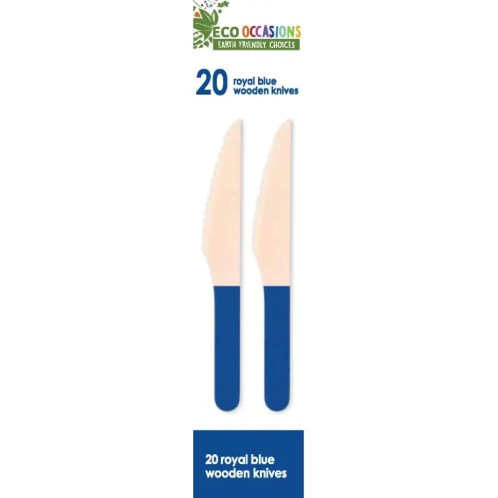 Alpen Eco Occasions Wooden Knives Royal Blue 20Pk 401148