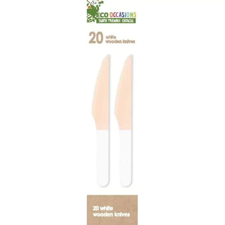 Alpen Eco Occasions Wooden Knives White 20Pk 401151