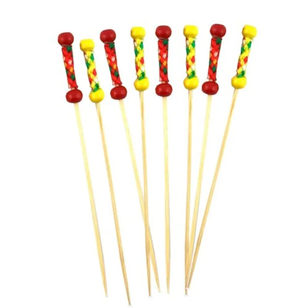 Alpen Eco Occasions Wooden Picks With Colour Ends 12cm 100Pk 460412