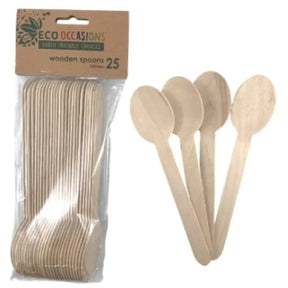 Alpen Eco Occasions Wooden Spoons 155mm 25Pk 460588
