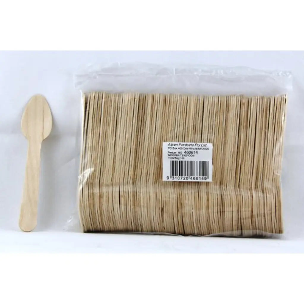Alpen Eco Occasions Wooden Teaspoons 110mm 100Pk 460614
