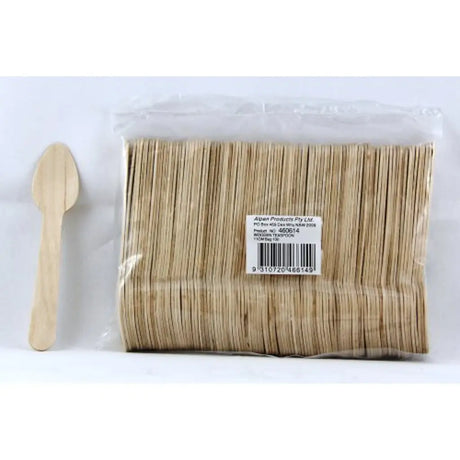 Alpen Eco Occasions Wooden Teaspoons 110mm 100Pk 460614