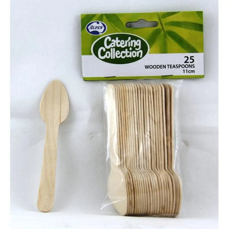 Alpen Eco Occasions Wooden Teaspoons 110mm 25Pk 460589