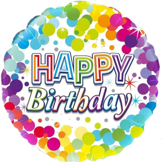 Alpen Foil Balloon Colour Confetti Birthday 18in 210400