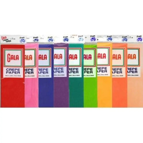 Alpen Gala Crepe Paper Assorted Colours 50x240cm 12Pk 501094