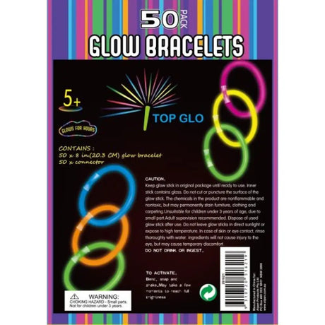 Alpen Glow Stick Bracelet Tube 20cm 50Pk 251621