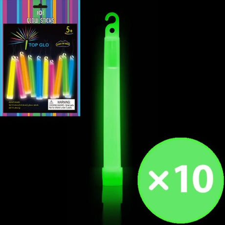 Alpen Glow Stick On String Green 15cm 10Pk 251616