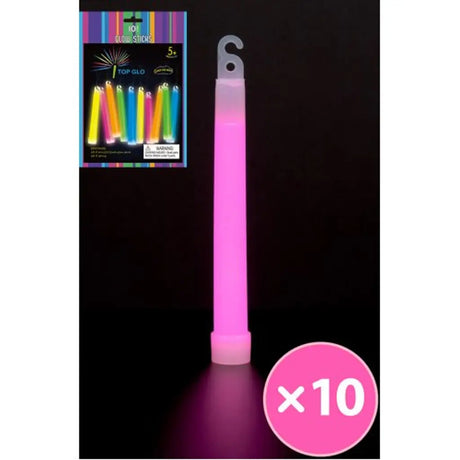 Alpen Glow Stick On String Pink 15cm 10Pk 251617