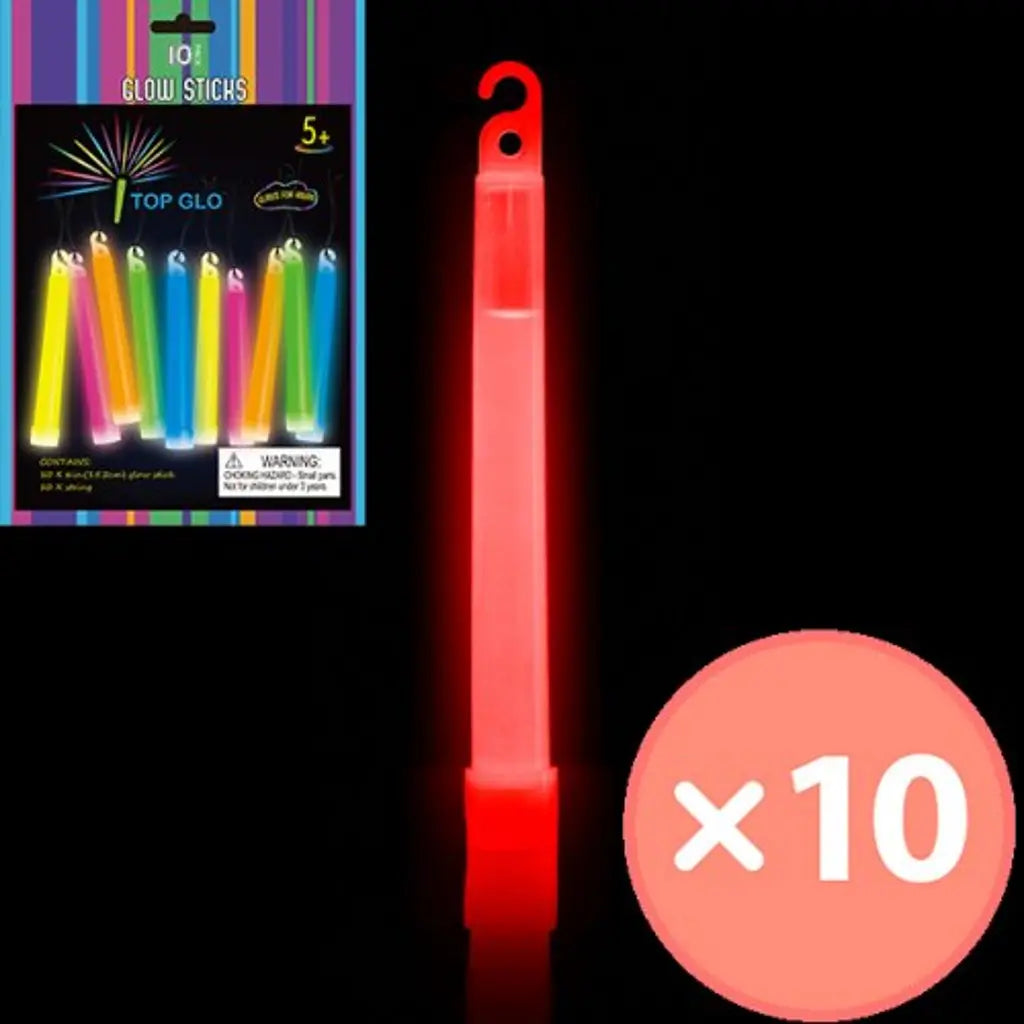 Alpen Glow Stick On String Red 15cm 10Pk 251613