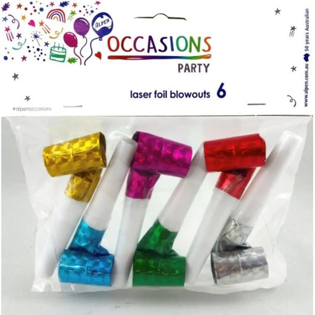 Alpen Laser Party Blowouts 6Pk 202506