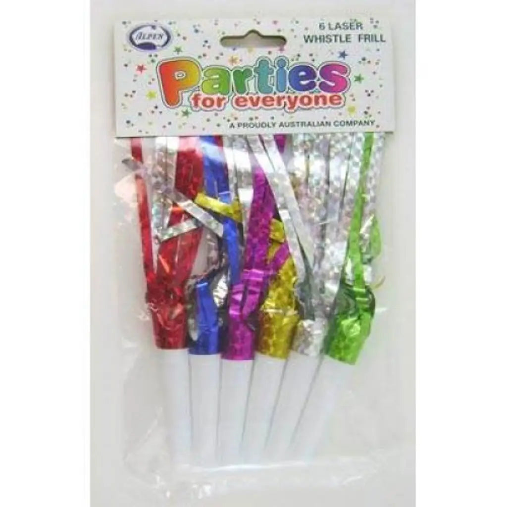 Alpen Laser Party Whistle Frills 6Pk 202806