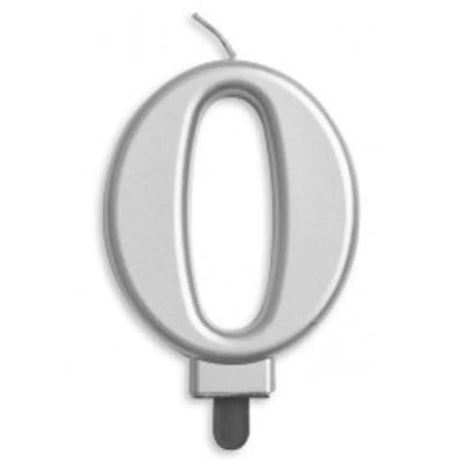 Alpen Occasions Birthday Candles Number 0 Jumbo Silver 431250