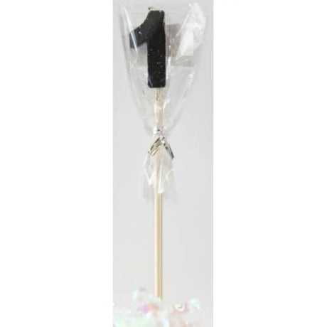 Alpen Occasions Birthday Candles Number 1 Long Stick Glitter Black 447401
