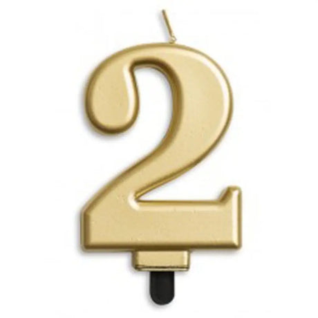 Alpen Occasions Birthday Candles Number 2 Jumbo Gold 431262