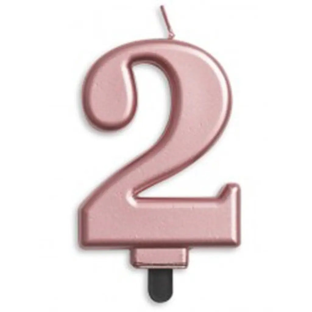 Alpen Occasions Birthday Candles Number 2 Jumbo Rose Gold 431272