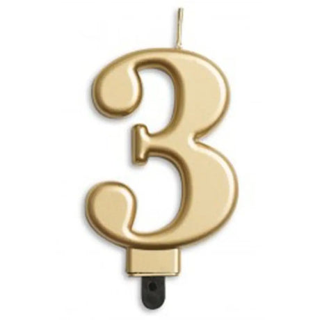 Alpen Occasions Birthday Candles Number 3 Jumbo Gold 431263