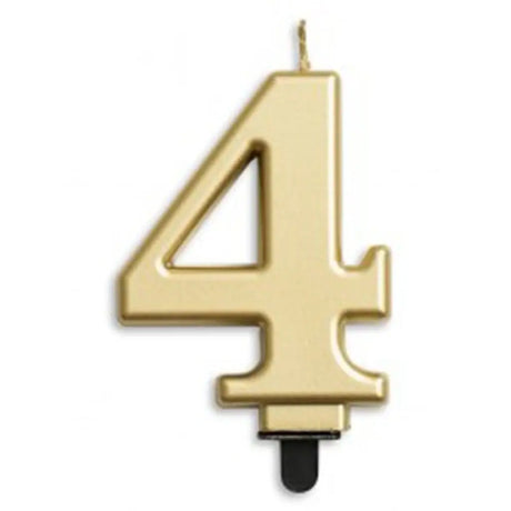 Alpen Occasions Birthday Candles Number 4 Jumbo Gold 431264
