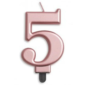 Alpen Occasions Birthday Candles Number 5 Jumbo Rose Gold 431275