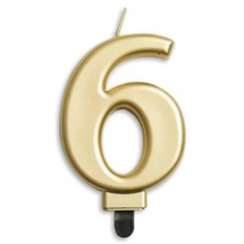 Alpen Occasions Birthday Candles Number 6 Jumbo Gold 431266