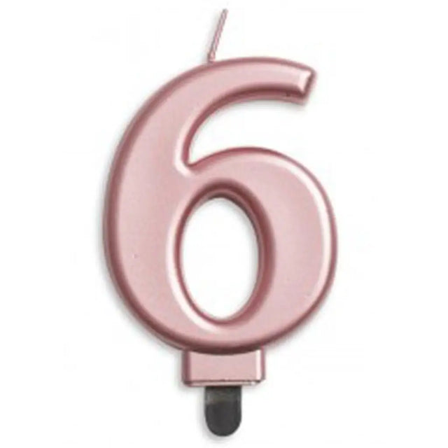 Alpen Occasions Birthday Candles Number 6 Jumbo Rose Gold 431276