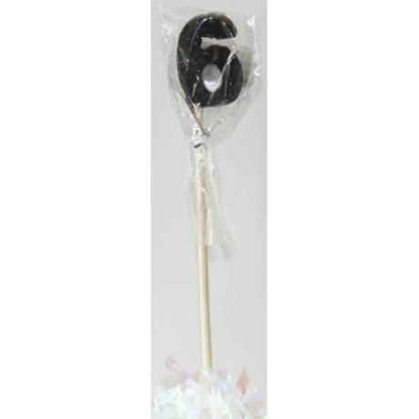 Alpen Occasions Birthday Candles Number 6 Long Stick Glitter Black 447406