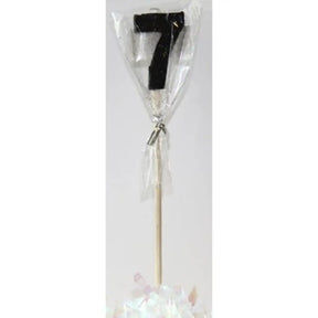 Alpen Occasions Birthday Candles Number 7 Long Stick Glitter Black 447407