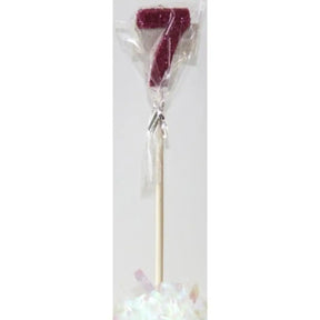 Alpen Occasions Birthday Candles Number 7 Long Stick Glitter Pink 447507