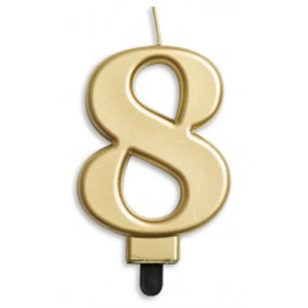 Alpen Occasions Birthday Candles Number 8 Jumbo Gold 431268