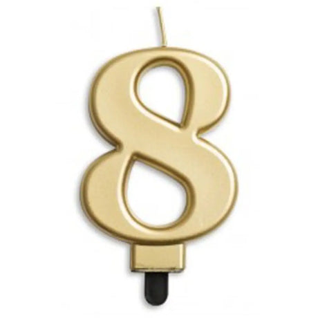 Alpen Occasions Birthday Candles Number 8 Jumbo Gold 431268
