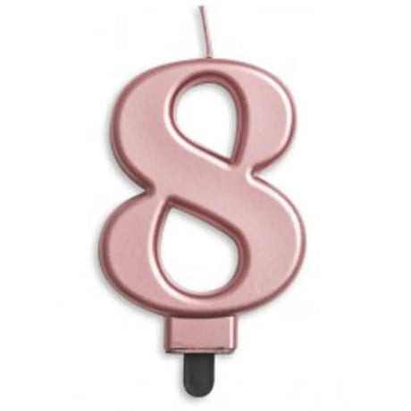 Alpen Occasions Birthday Candles Number 8 Jumbo Rose Gold 431278