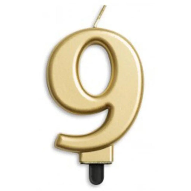 Alpen Occasions Birthday Candles Number 9 Jumbo Gold 431269