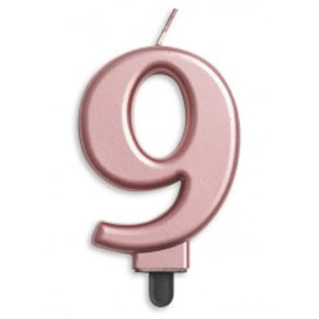 Alpen Occasions Birthday Candles Number 9 Jumbo Rose Gold 431279