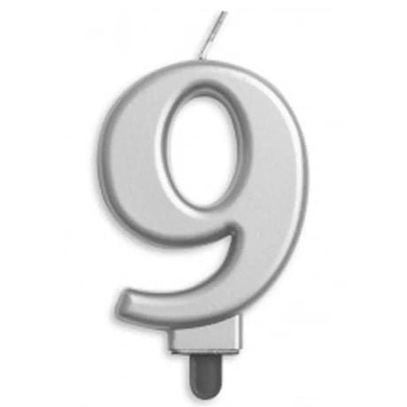 Alpen Occasions Birthday Candles Number 9 Jumbo Silver 431259